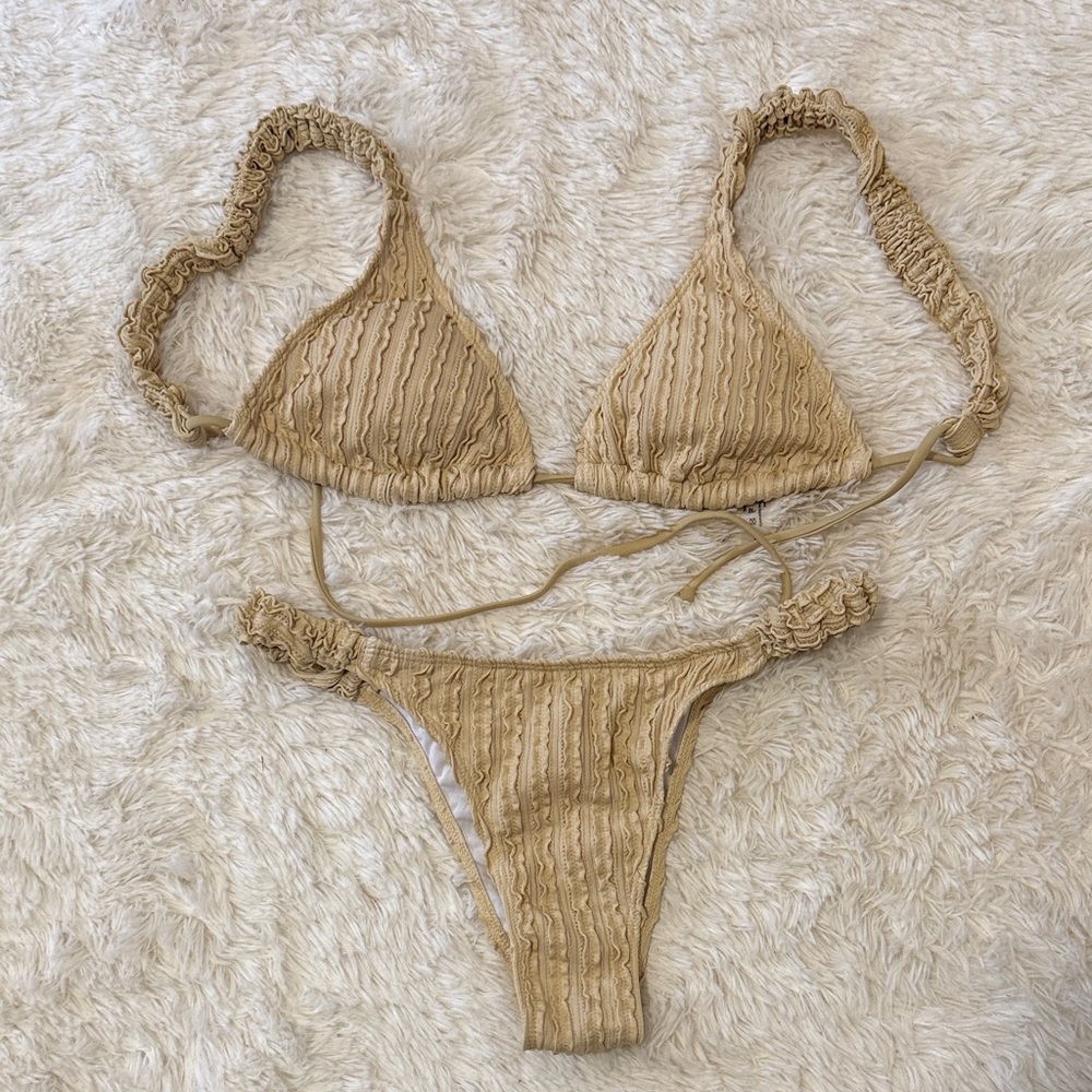 Tan Textured Bikini Set